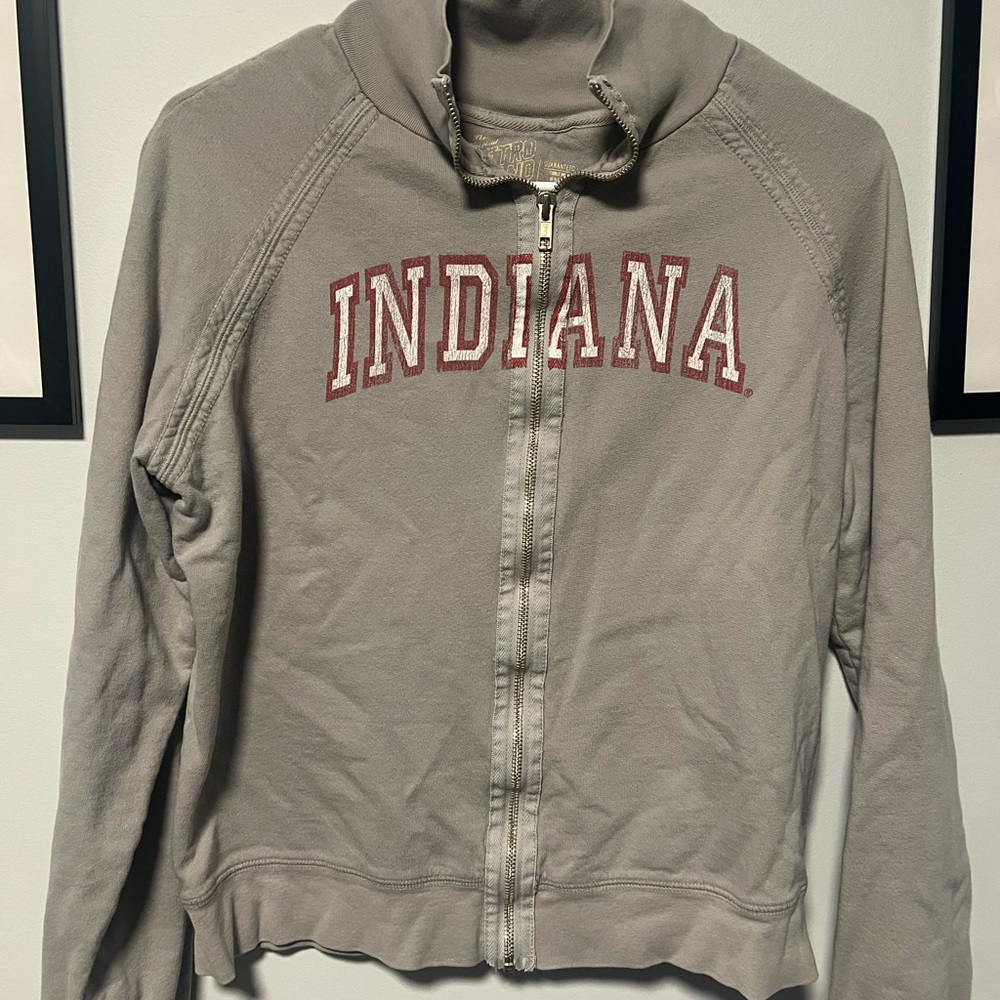 Original Retro Brand Indiana Women's Varsity Jacket in Gray and Red